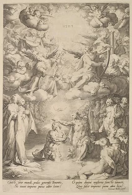 The Baptism of Christ by Jan Muller depicting Matthew 3