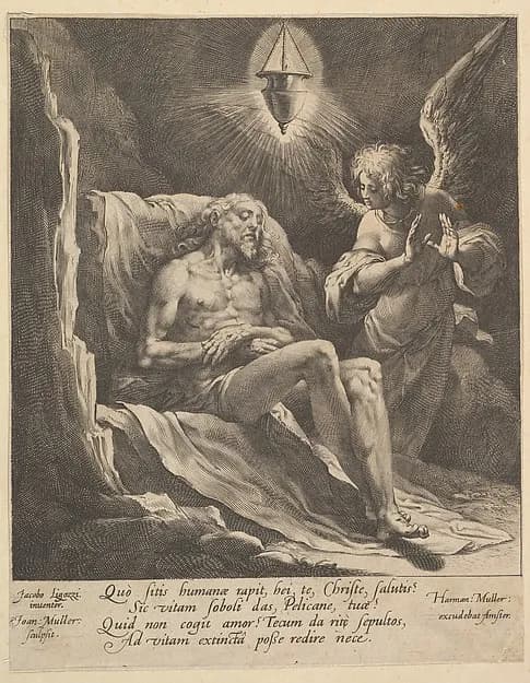 Dead Christ Lamented by an Angel by Jan Muller depicting John 1