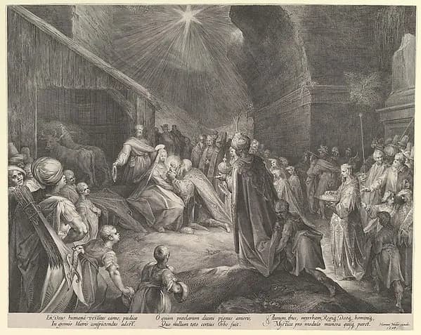 The Adoration of the Magi by Jan Muller depicting Matthew 2