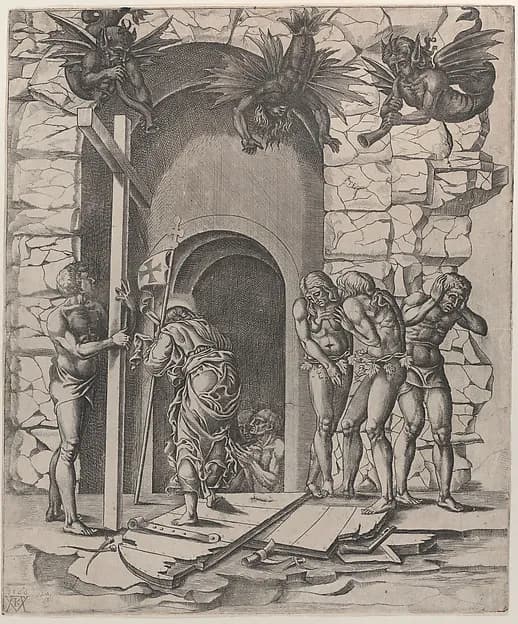 Christ descending into Limbo by Mario Cartaro depicting John 1