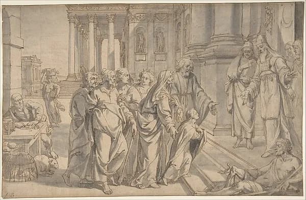 The Presentation of the Virgin by Philippe de Champaigne depicting Luke 1