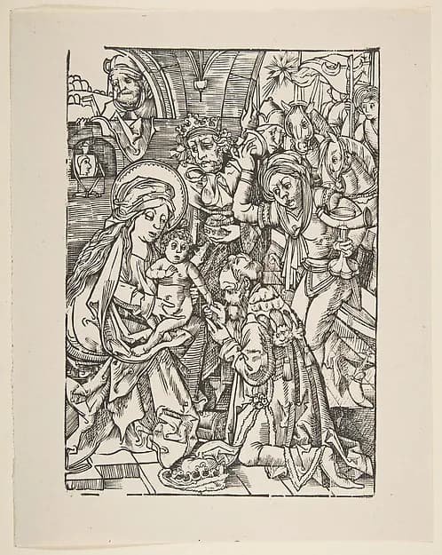 Adoration of the Magi by Anonymous, German, 15th century depicting Matthew 2