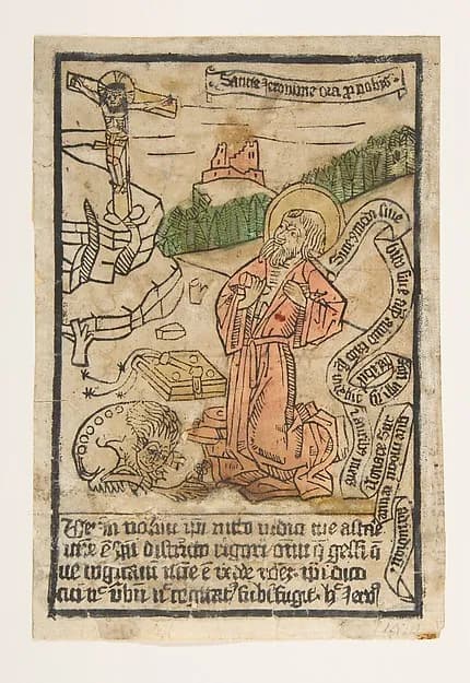 St. Jerome by Anonymous, German, 15th century depicting Matthew 27