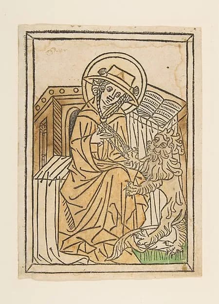 St. Jerome by Anonymous, German, 15th century depicting Romans 8
