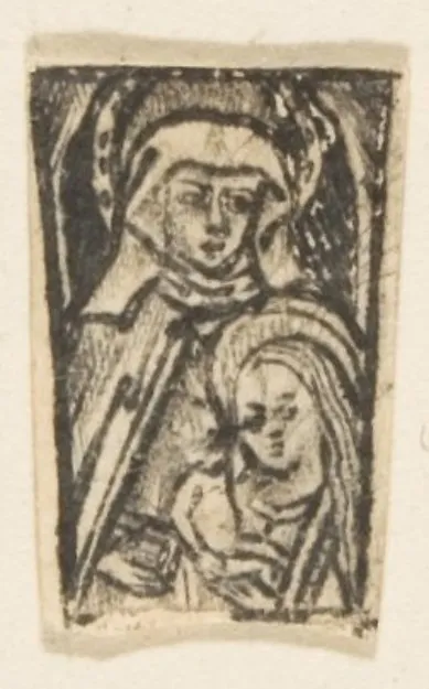 Virgin and Child with St. Anne by Anonymous, German, 15th century depicting Luke 1