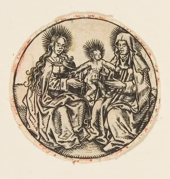 Virgin and Child with St. Anne by Anonymous, German, 15th century depicting Luke 1