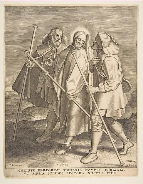 Christ and the Disciples on the Way to Emmaus by Pieter Bruegel the Elder depicting John 1