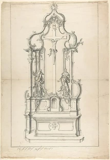 Design for an Altar by Anonymous, German, 19th century depicting Matthew 27