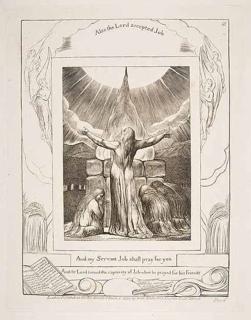 Job's Sacrifice by William Blake depicting Job 1
