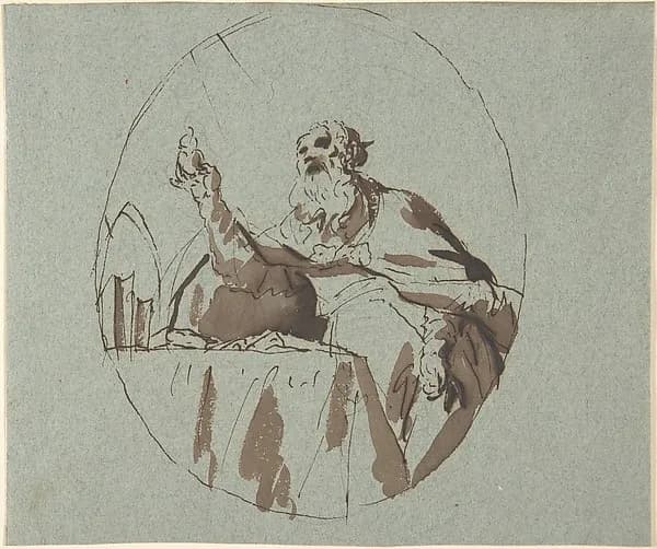 Saint Jerome by Georg Anton Urlaub depicting Romans 8