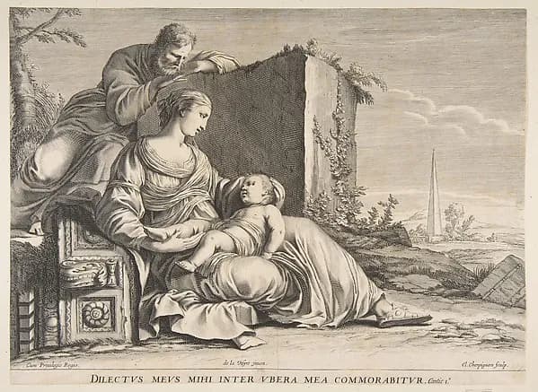 Holy Family by Claude Cherpignon depicting Luke 2