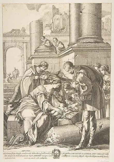 Adoration by François Chauveau depicting Matthew 2