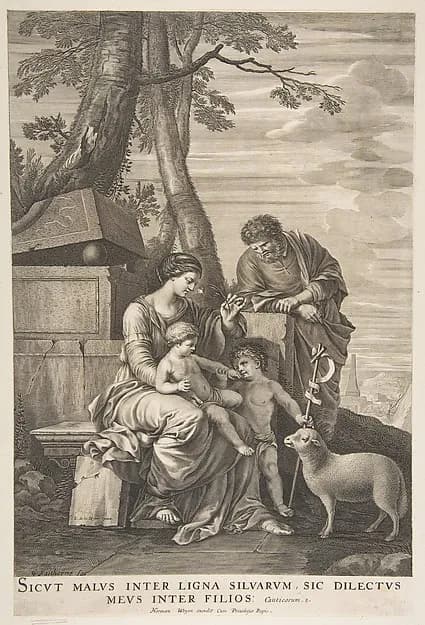 Holy Family with St. John by William Faithorne the Elder depicting Matthew 3