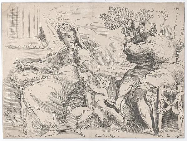 Holy Family with St. John the Baptist by Anne Claude Philippe de Tubières, comte de Caylus depicting Matthew 3