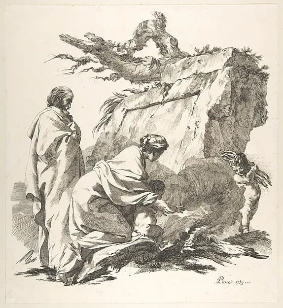 Flight Into Egypt by Jean-Baptiste Marie Pierre depicting Matthew 2