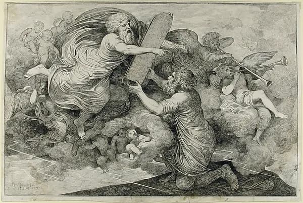 Moses on Sinai (Le tables de Loi judaique) by Simon Julien depicting Exodus 2