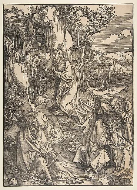 Agony in the Garden by Albrecht Dürer depicting Matthew 26