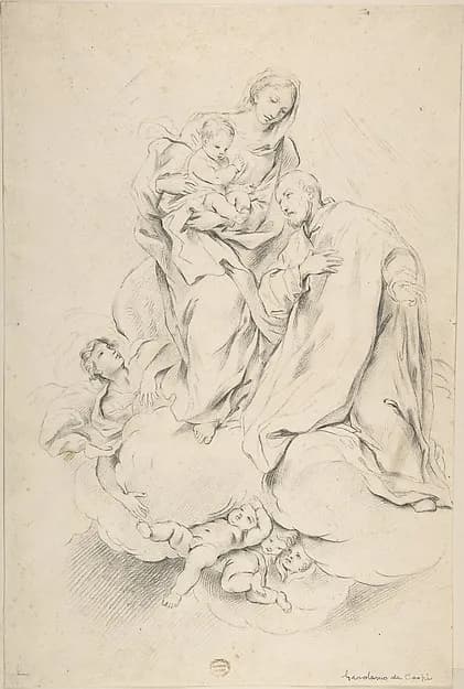 Holy Family by Anonymous, Italian, 18th century depicting Luke 2