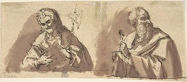 Christ (?) and an Apostle by Anonymous, Italian, 18th century depicting Matthew 10