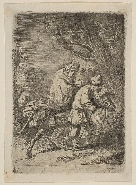 The Flight into Egypt: Small Plate by Claude Henri Watelet depicting Matthew 2