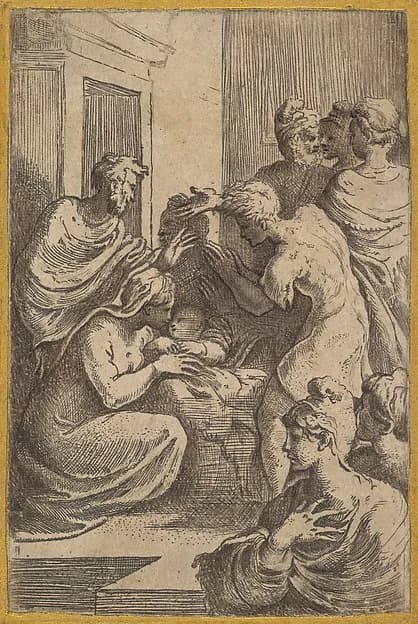 The Nativity by Parmigianino (Girolamo Francesco Maria Mazzola) depicting Luke 2