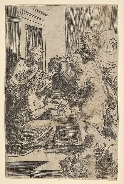 The Nativity by Parmigianino (Girolamo Francesco Maria Mazzola) depicting Luke 2