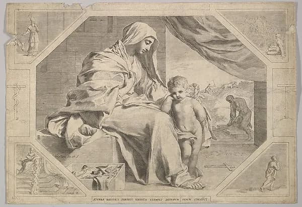 Holy Family by Claude Mellan depicting Luke 2