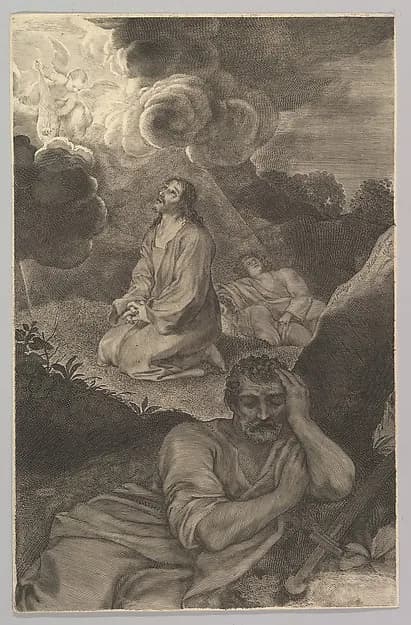 Christ in the Garden of Olives by Claude Mellan depicting John 1