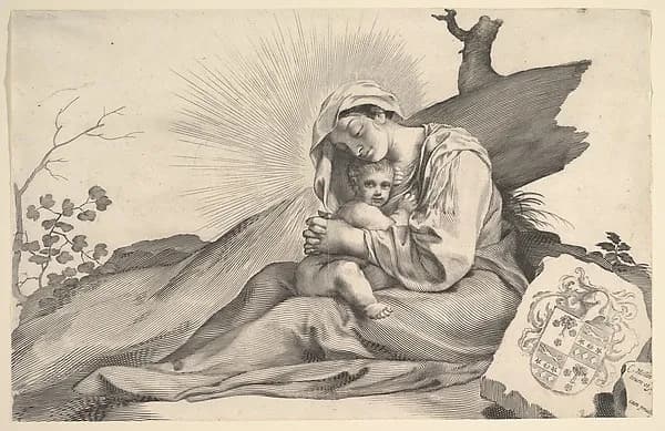 Virgin and Child by Claude Mellan depicting Luke 2