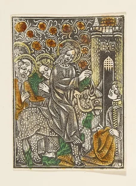 Christ's Entry into Jerusalem by Anonymous, German, 15th century depicting Matthew 21