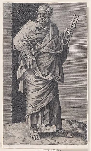 St. Peter, from "Christ and the Apostles" by Lambert Suavius depicting Matthew 4