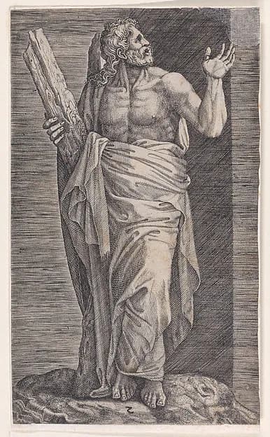St. Andrew, from "Christ and the Apostles" by Lambert Suavius depicting John 1