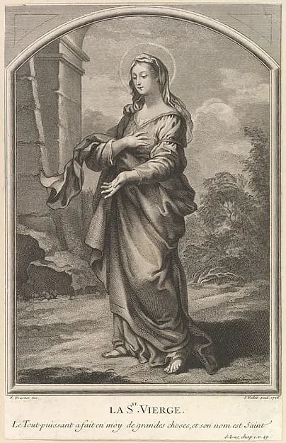 The Blessed Virgin by Simon de la Vallée depicting Luke 1