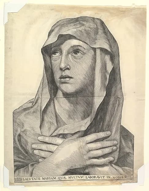 Bust of Mary with Crossed Hands by Wilhelm Traut depicting Luke 1