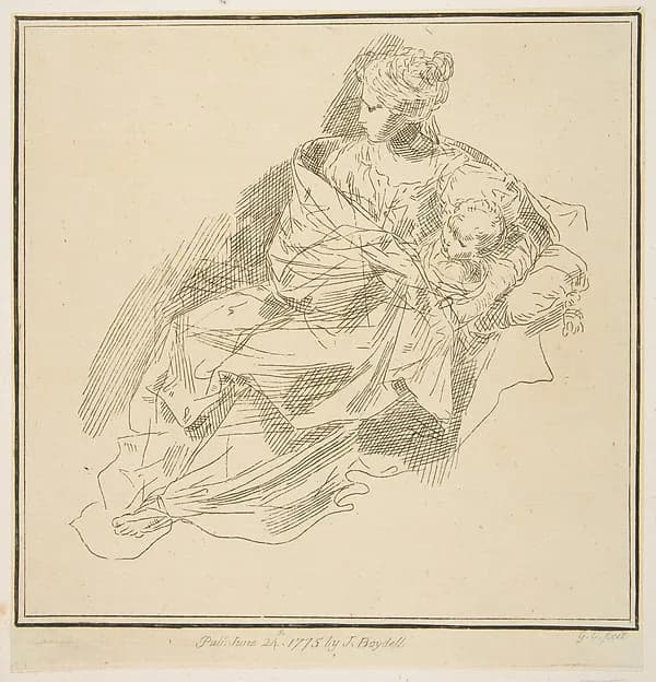 Virgin and Child by Simone Cantarini depicting Luke 2