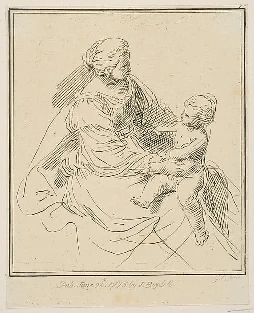 Virgin and Child by Simone Cantarini depicting Luke 2