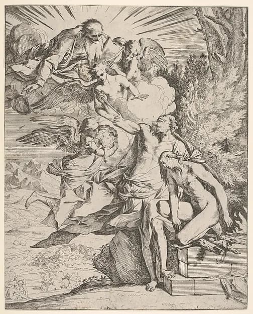 Sacrifice of Isaac by Pietro Testa depicting Genesis 22