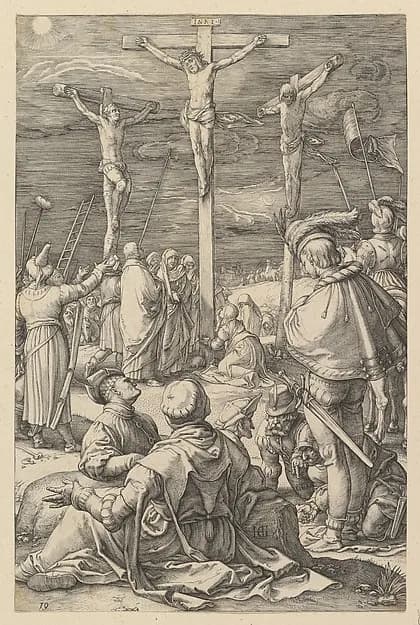 Christ on the Cross, from "The Passion of Christ" by Hendrick Goltzius depicting Matthew 27