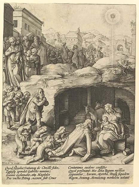 The Adoration of the Magi by Hendrick Goltzius depicting Matthew 2