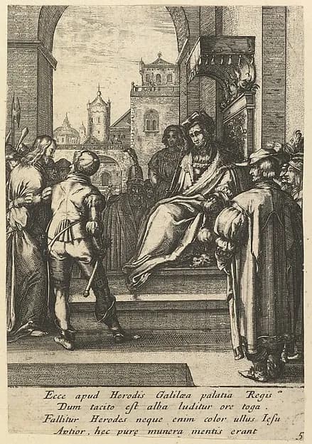 Christ Before Pilate, from "The Passion of Christ" by Nicolas Cochin depicting Matthew 27