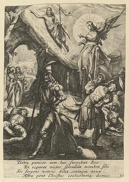 The Resurrection, from "The Passion of Christ" by Nicolas Cochin depicting Mark 16