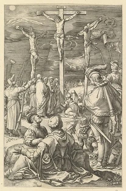 Christ on the Cross, from "The Passion of Christ" by Anonymous depicting Matthew 27