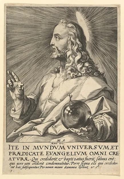 Christ, from "Christ, the Apostles and St. Paul with the Creed" by Hendrick Goltzius depicting John 1
