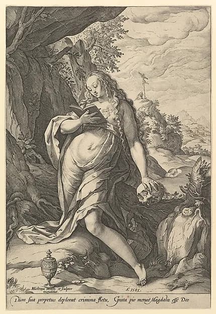 Saint Mary Magdalen Penitent by Hendrick Goltzius depicting Luke 7