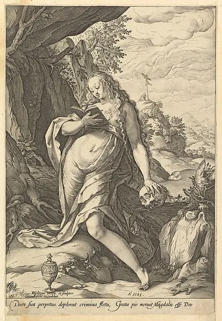 Saint Mary Magdalen Penitent by Hendrick Goltzius depicting Luke 7