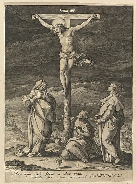 The Crucifixion by Hendrick Goltzius depicting Matthew 27