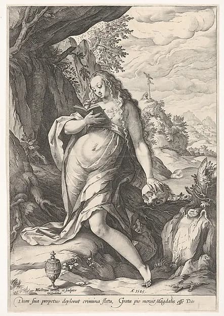 Saint Mary Magdalen Penitent by Hendrick Goltzius depicting Luke 7