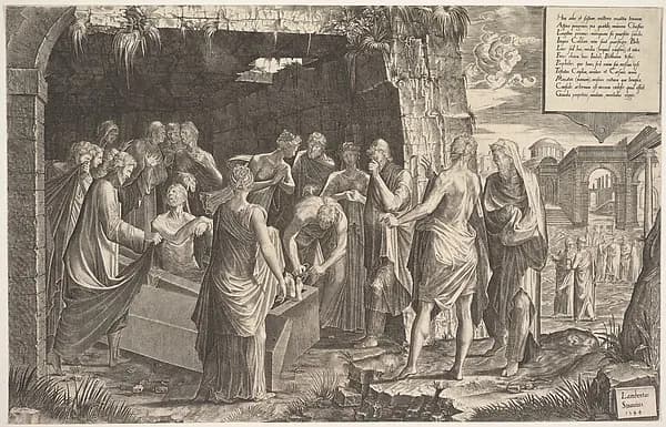 Raising of Lazurus by Lambert Suavius depicting John 1