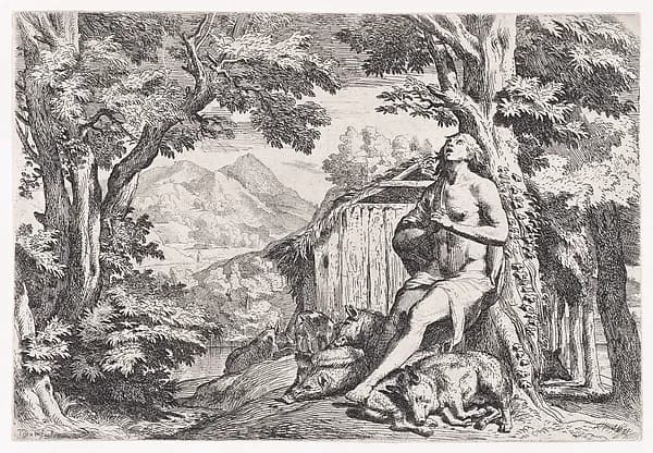The Prodigal Son Among the Swine by Pietro Testa depicting Luke 15