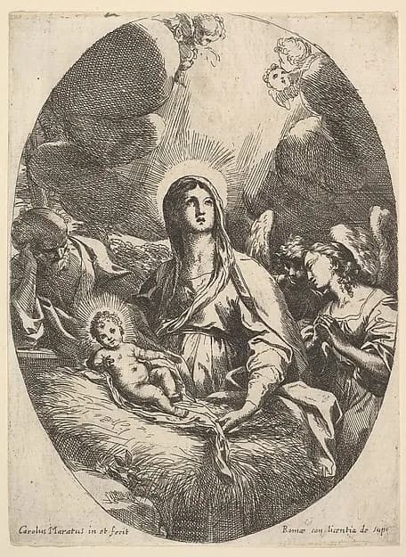 The Adoration of the Angels by Carlo Maratti depicting Luke 2